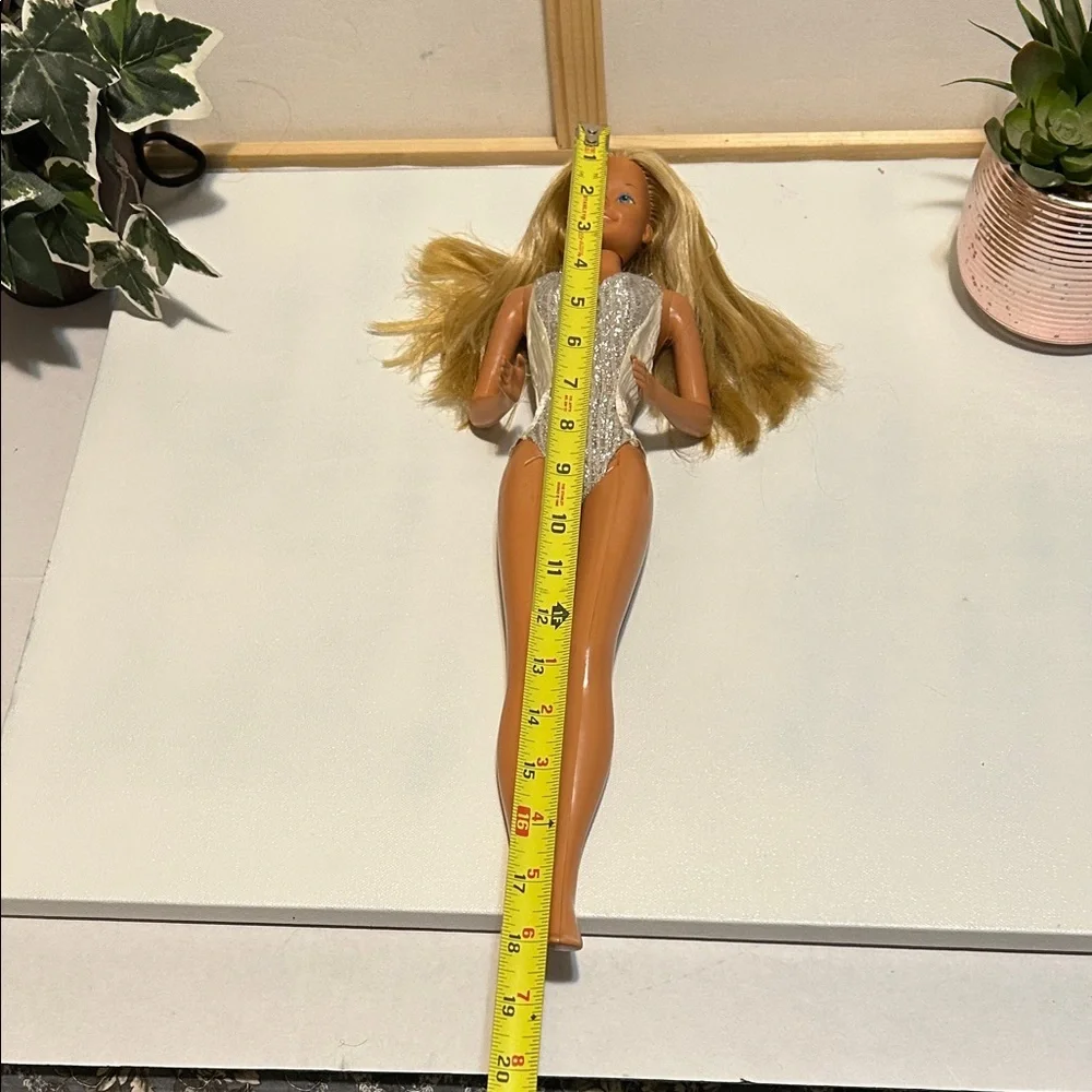 Vintage Mattel .Inc  1976 Blonde Doll in Silver Swimsuit
